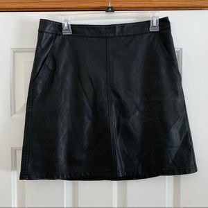 Leather Skirt with Pockets